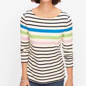 Talbots Authentic Tee Falmouth Stripe Orchid Petal